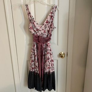 Lapis floral cotton pleated sundress Red/white/black Size S